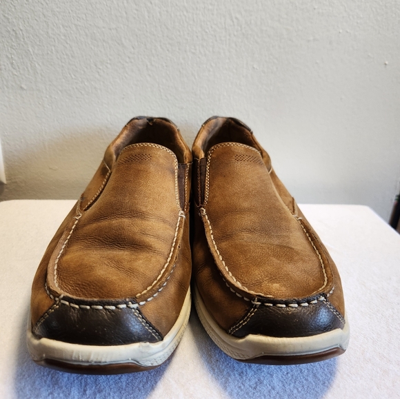Florsheim Brown Leather Moccasin Style Casual Loafers- Size 11 - Picture 4 of 9